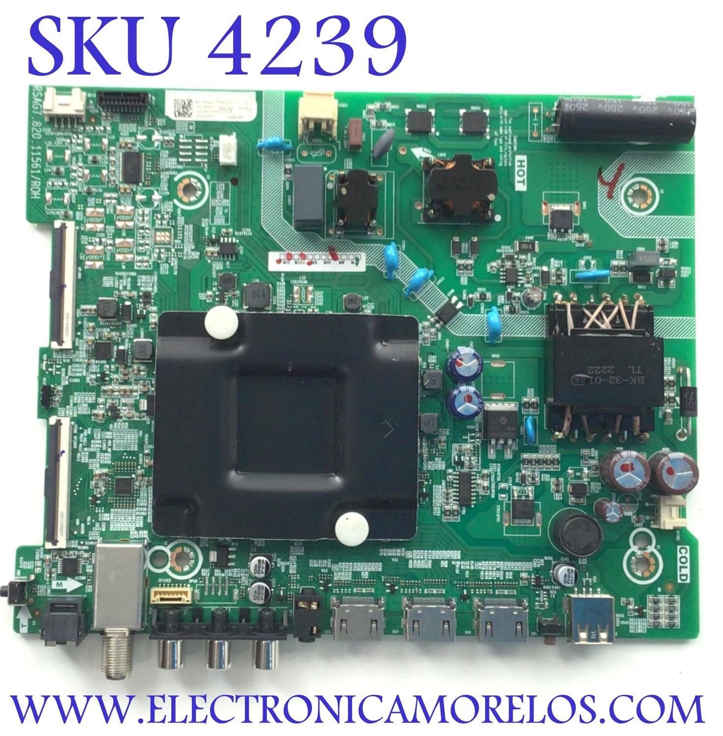 MAIN FUENTE PARA TV HISENSE / NUMERO DE PARTE 300183 / RSAG7.820.11561/ROH / 300182 / 300183 / 3TE43G2212JI / TM228430XT / G2212J3 / 43A35EUR(0003) / 43A35EUR / PANEL JHD425X1F61-T0L / DISPLAY PT430CT03-14 VER.2.0 / MODELO 43H4030F3